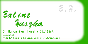 balint huszka business card